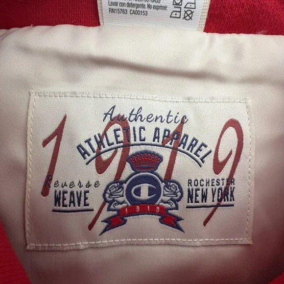 Champion‎ Red Letterman Patch Jacket XS - Picture 6 of 10
